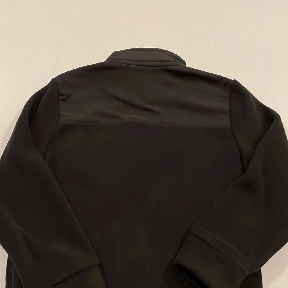 Old navy, black fleece and nylon full zip mock neck jacket, boys size 8